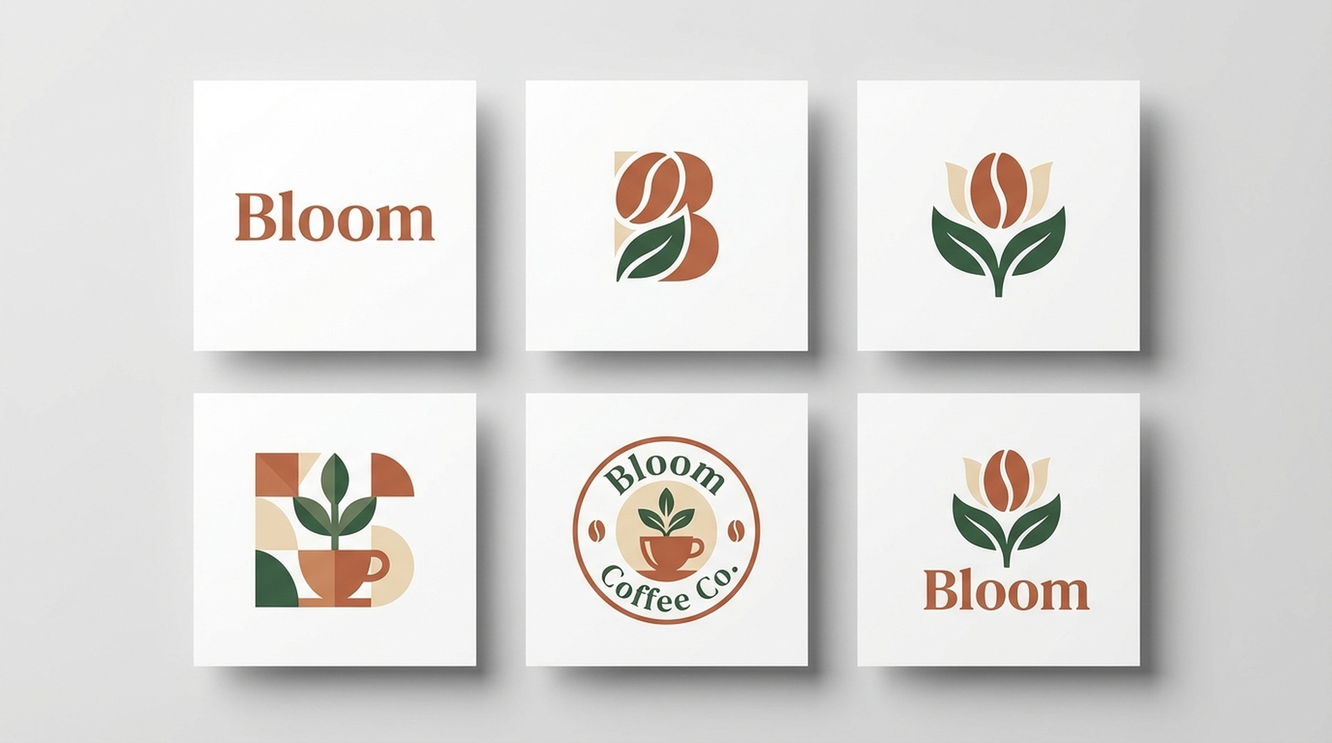 ब्रांड डिज़ाइन के लिए AI-जनित लोगो कॉन्सेप्ट