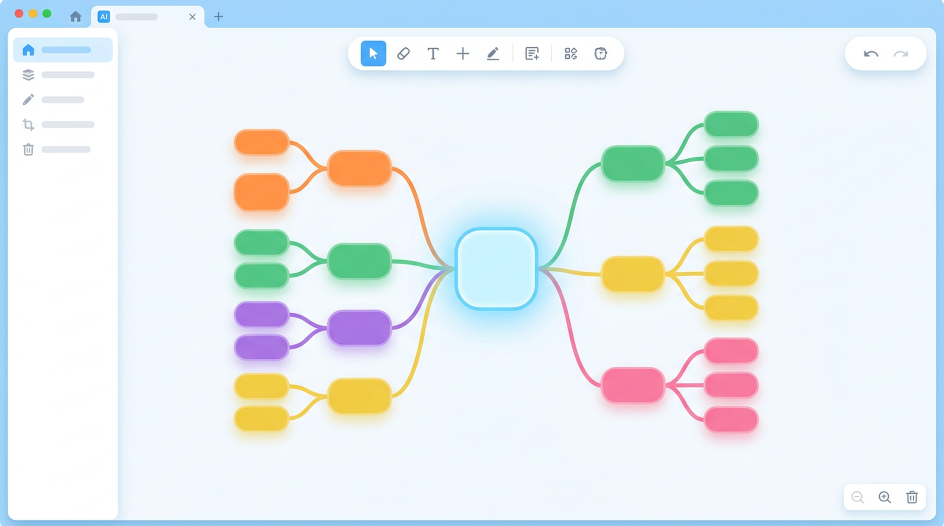 AI generated mind map interface preview