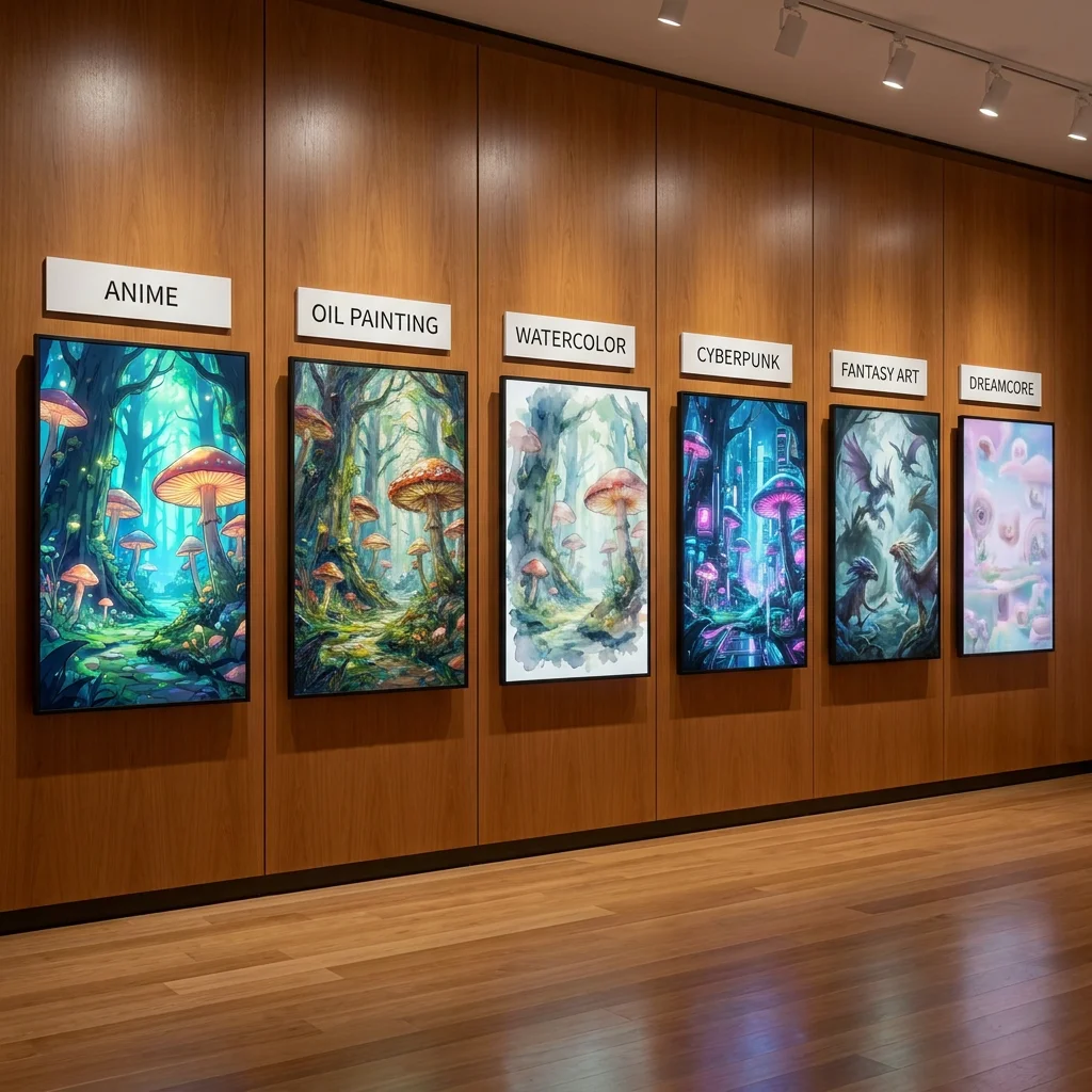 Examples of Nano Banana 2 generating diverse art styles