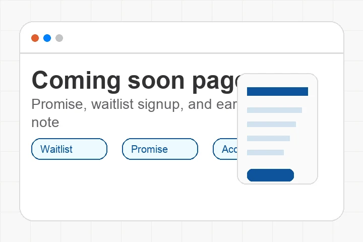AI coming soon landing page draft with waitlist signup
