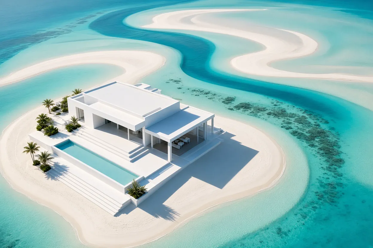 Ocean villa aerial