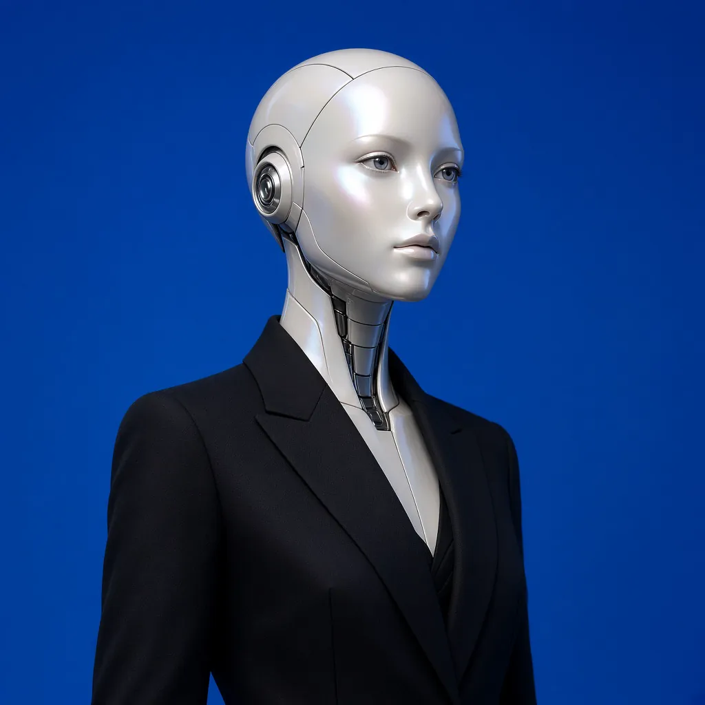 Humanoid robot studio portrait