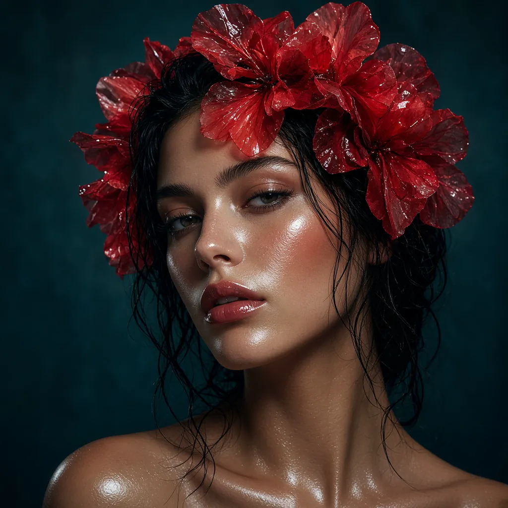Surreal floral portrait