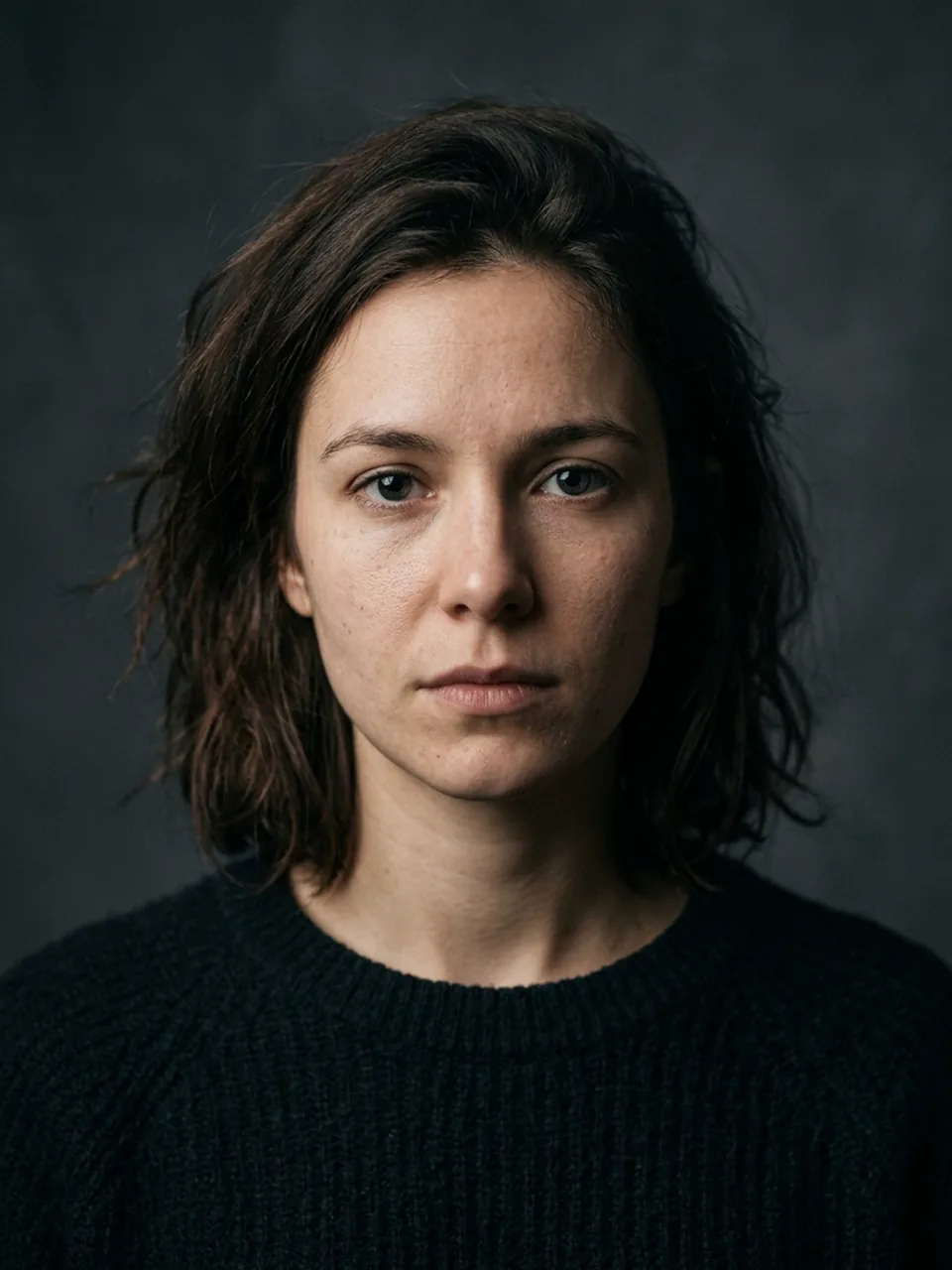 Photorealistic cinematic portrait of a woman in soft studio light, generated with Nano Banana 2.1