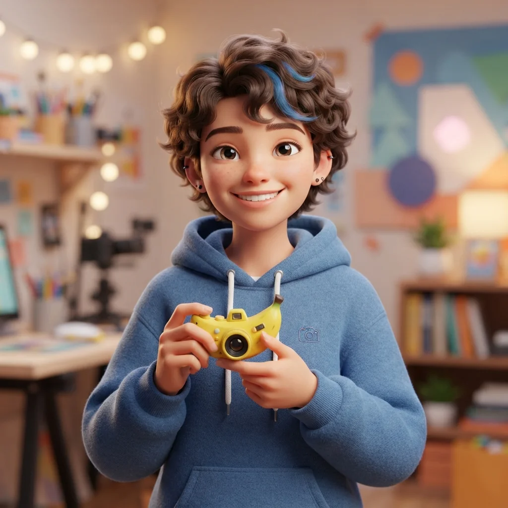 مثال لصورة رمزية ودودة لمنشئ محتوى تم إنشاؤها بواسطة Nano Banana 2 Lite
