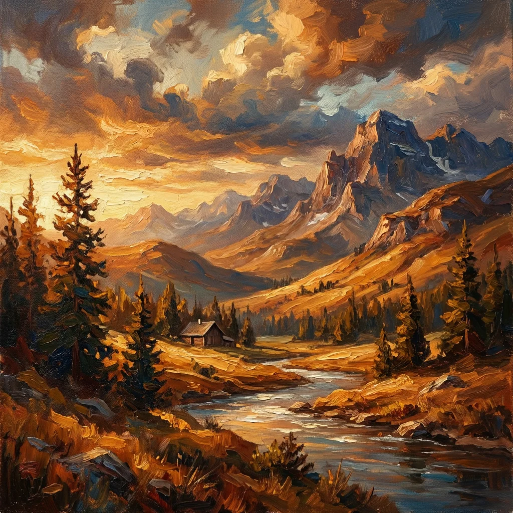 AI-generated landscape with style transfer