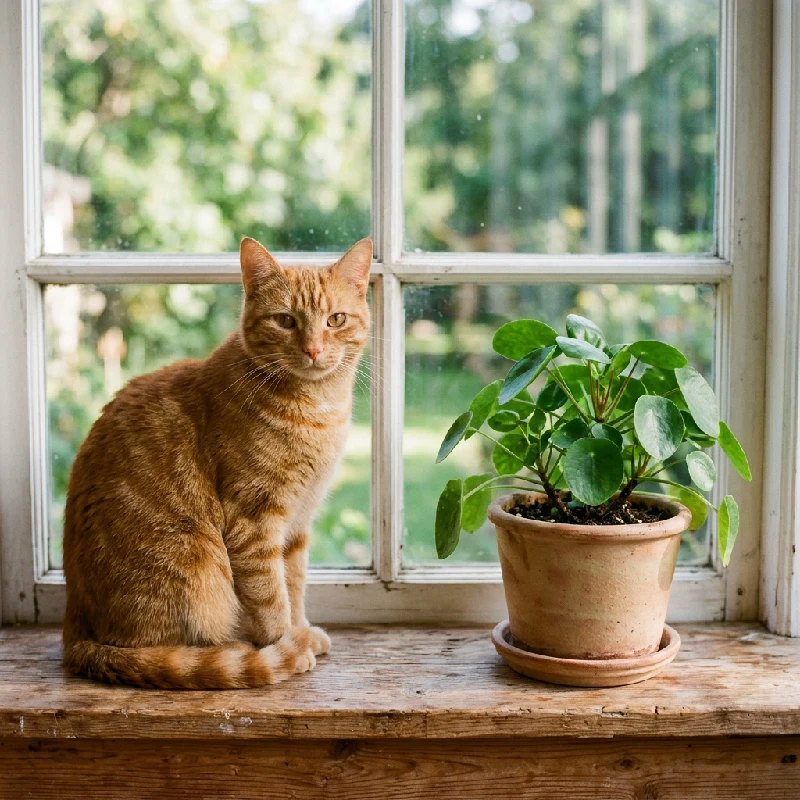 Photo of a ginger cat on a windowsill